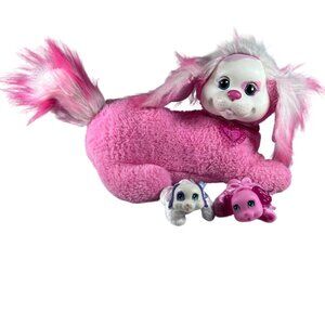 Puppy Surprise Pink Plush Toy Mama‎ Dog Stuffed Animal with 2 babies imaginative